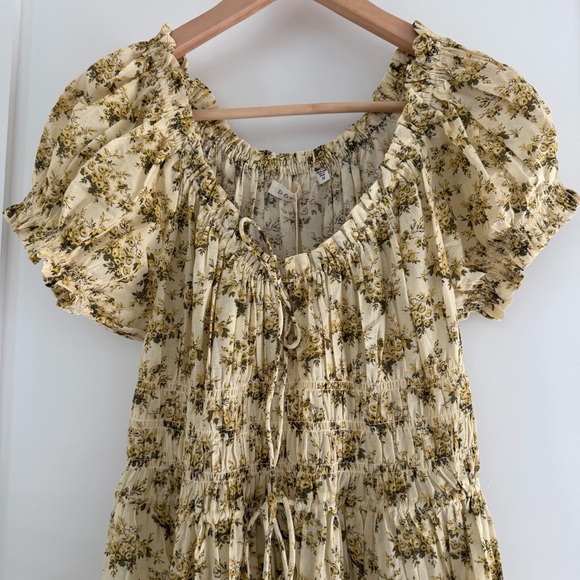 NWT / Doen Ashlynn Dress in Citron Rosier Floral - Picture 2 of 8